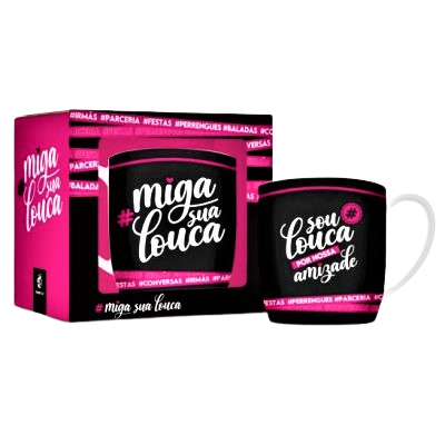 Caneca Porcelana Urban - Miga Sua Louca