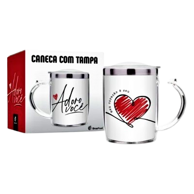 Caneca Plástica Inox - Meu Coração é Seu