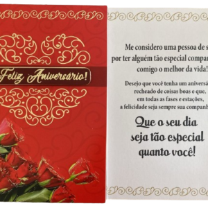 Cartão M, Feliz Aniversário Amor