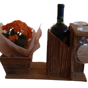 Suporte de Vinho,Taças e flores