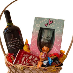 Cesta doces e vinho