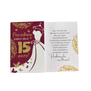 Cartão Parabéns pelos seus 15 anos