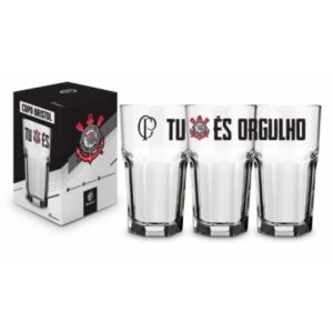 11756 copo vidro 520ml futebol corinthians 3d