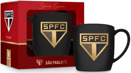 Caneca São Paulo Porcelana Série Ouro 1 Caneca São Paulo Porcelana Série Ouro